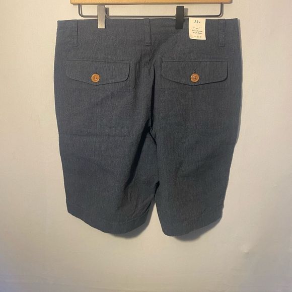 NWT J Crew Linen Cotton Beach Shorts 9” 31 W 31” Waist Blue Camp Flat Front - Picture 4 of 8
